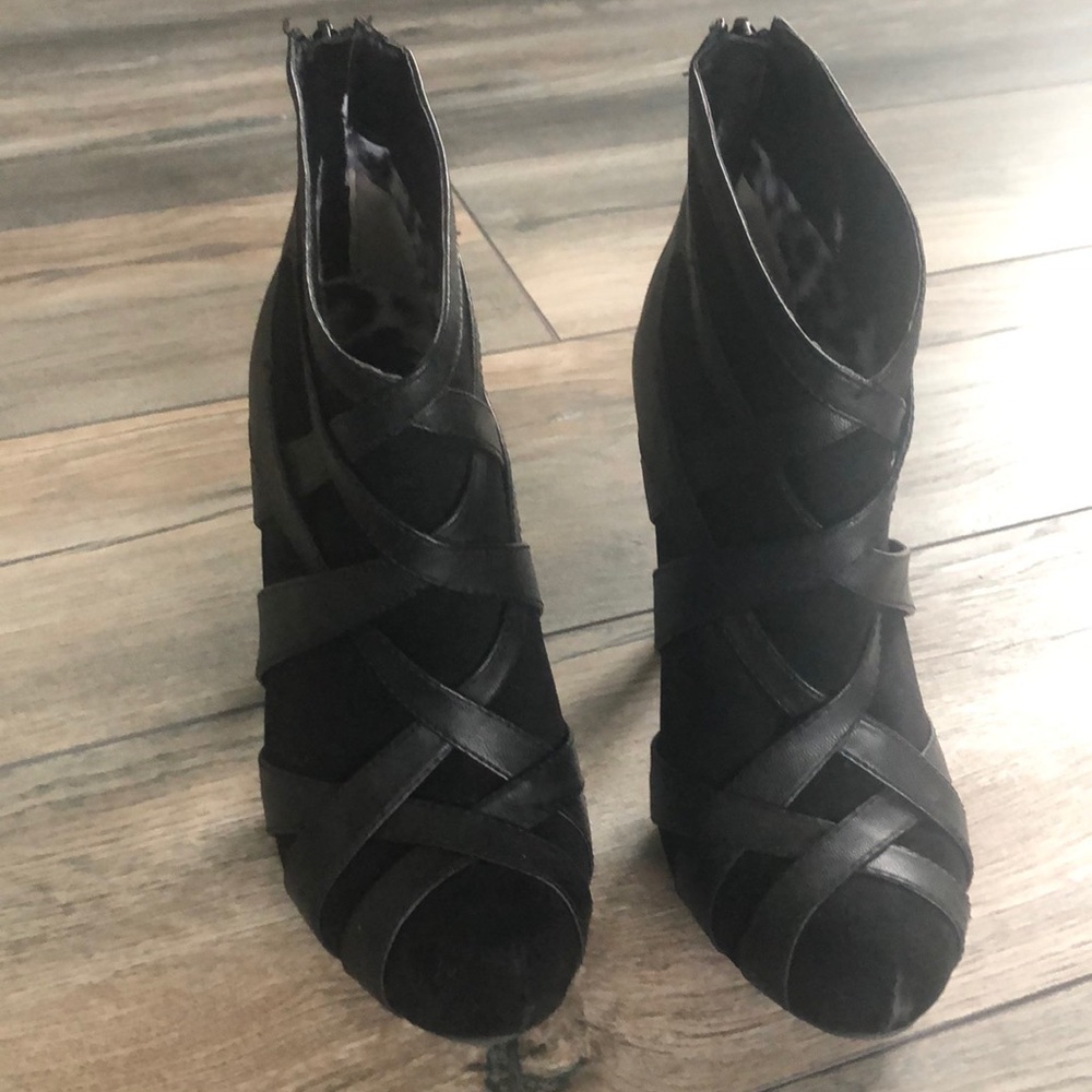 Black heeled booties